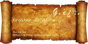 Grotter Ádám névjegykártya